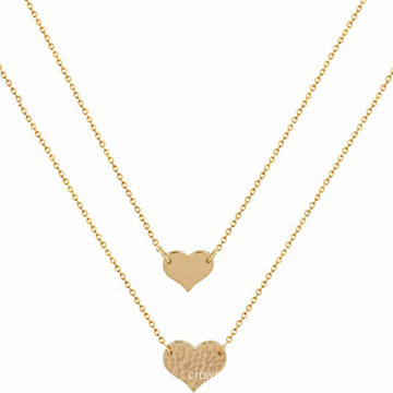 UNIQ Double Layered Heart Necklace Pendant Jewelry